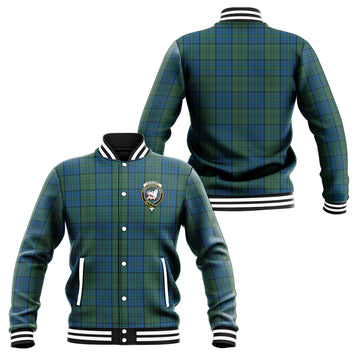 Lockhart Tartan Baseball Jacket with Family Crest Unisex - Tartan Vibes Clothing