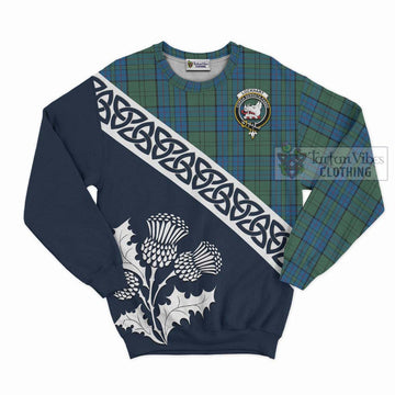 Lockhart Tartan Sweatshirt Featuring Thistle and Scotland Map Unisex - Tartan Vibes Clothing