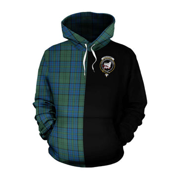 Lockhart Tartan Cotton Hoodie with Family Crest and Half Of Me Style Pullover Hoodie XS - Tartan Vibes Clothing