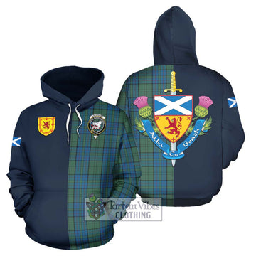 Lockhart Tartan Hoodie Alba with Scottish Lion Royal Arm Half Style Zip Hoodie - Tartan Vibes Clothing