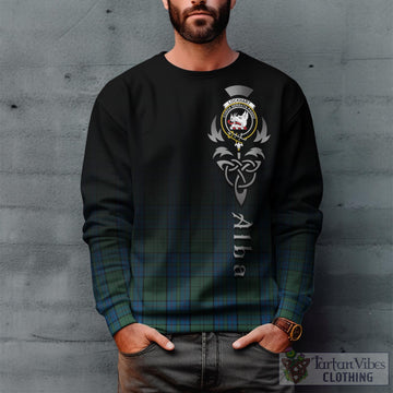 Lockhart Tartan Sweatshirt Featuring Alba Gu Brath Family Crest Celtic Inspired Unisex - Tartan Vibes Clothing