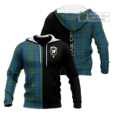 Lockhart Tartan Knitted Hoodie with Family Crest and Half Of Me Style Unisex Knitted Pullover Hoodie - Tartan Vibes Clothing