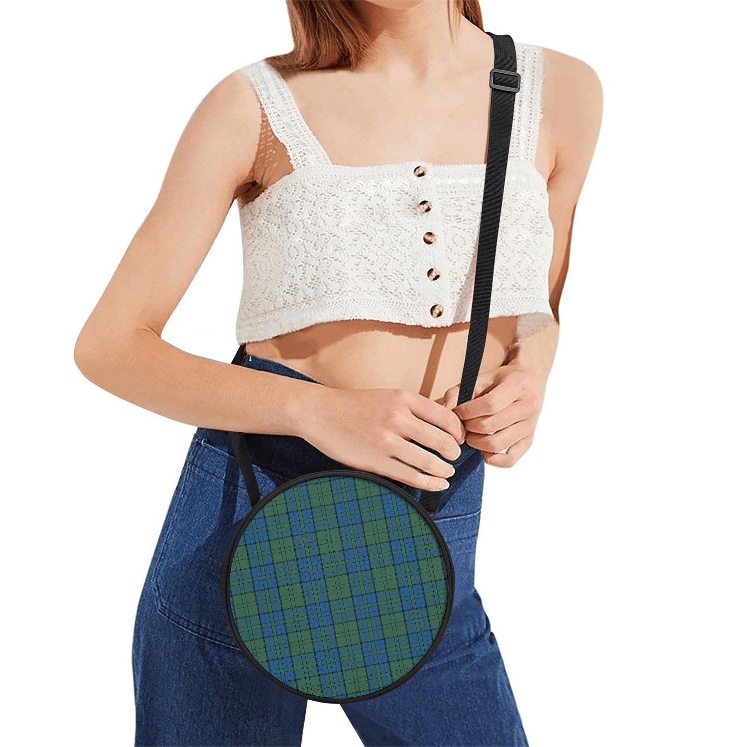 Lockhart Tartan Round Satchel Bags One Size 9*9*2.7 inch - Tartan Vibes Clothing