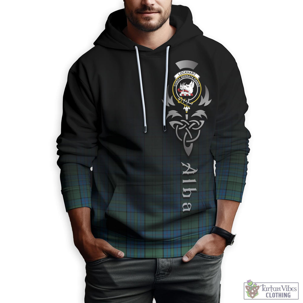 Lockhart Tartan Hoodie Featuring Alba Gu Brath Family Crest Celtic Inspired Zip Hoodie - Tartan Vibes Clothing