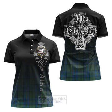 Lockhart Tartan Women's Polo Shirt Featuring Alba Gu Brath Family Crest Celtic Inspired Women - Tartan Vibes Clothing