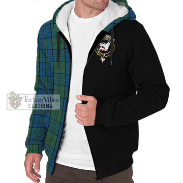 Lockhart Tartan Sherpa Hoodie with Family Crest and Half Of Me Style Unisex S - Tartan Vibes Clothing