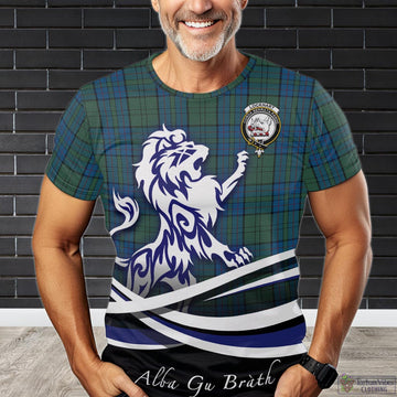 Lockhart Tartan T-Shirt with Alba Gu Brath Regal Lion Emblem