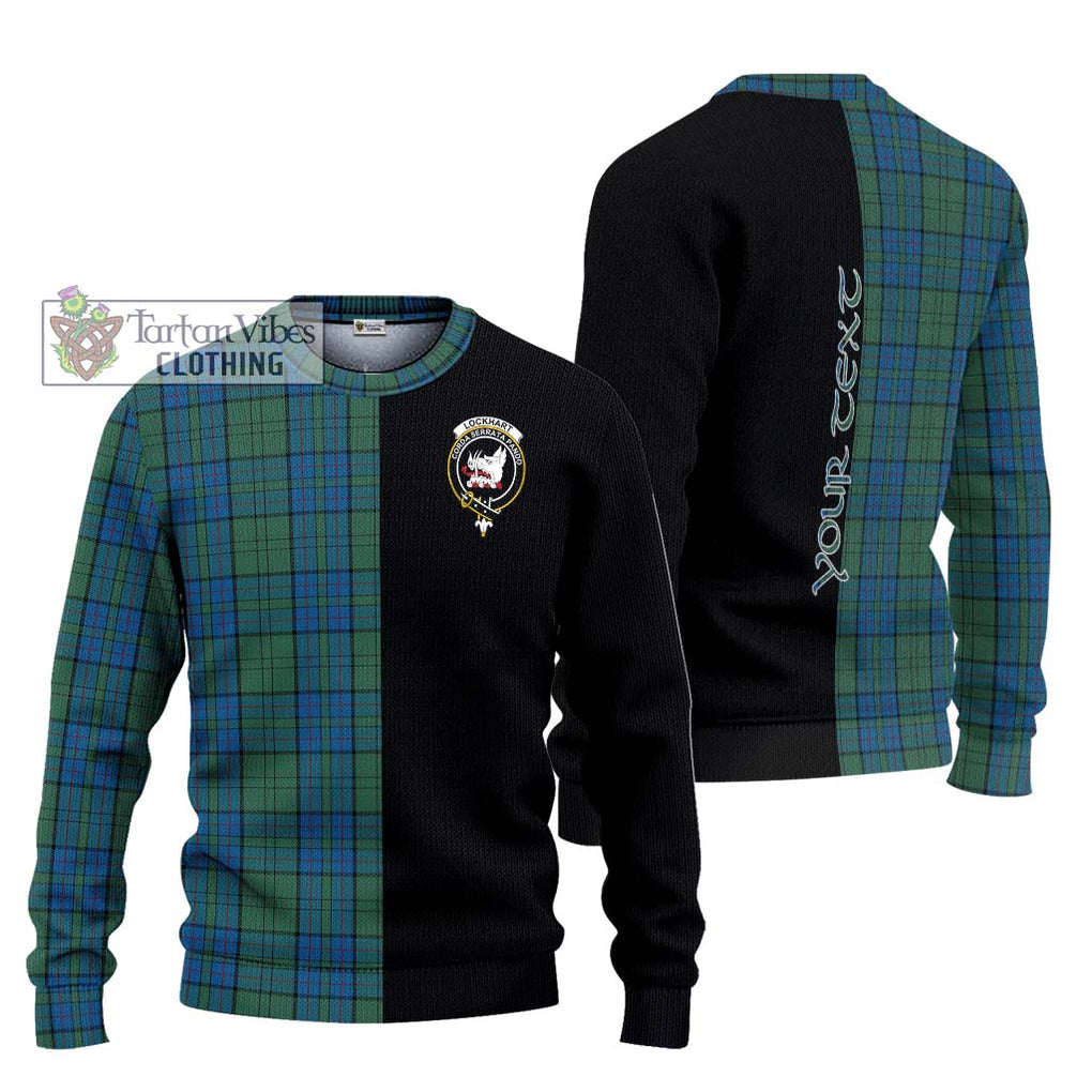 Lockhart Tartan Ugly Sweater with Family Crest and Half Of Me Style Unisex - Tartan Vibes Clothing