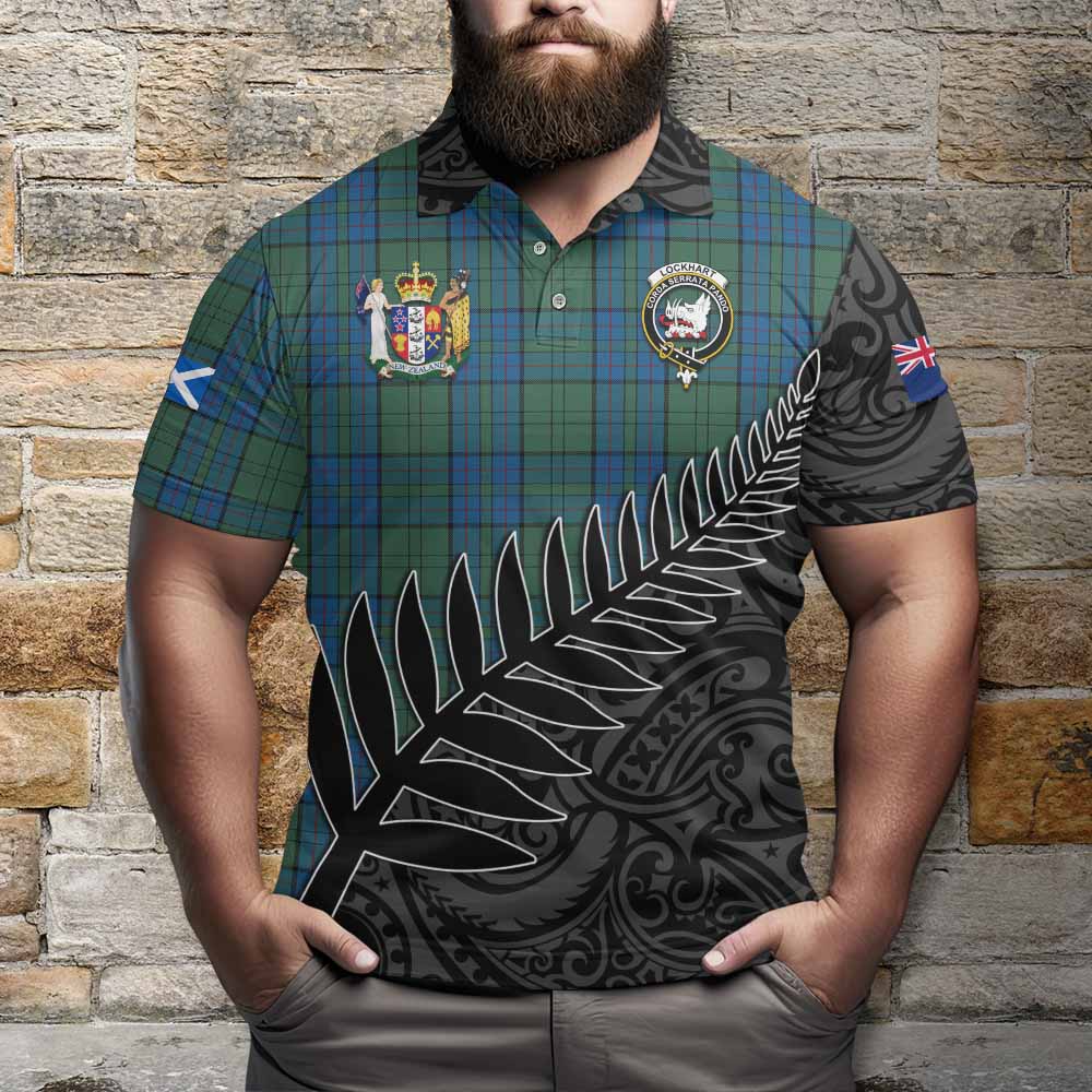 Lockhart Crest Tartan Polo Shirt with New Zealand Silver Fern Half Style Kid - Tartan Vibes Clothing