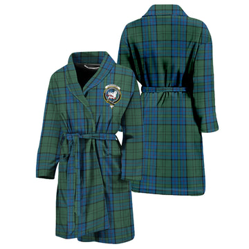 Lockhart Tartan Bathrobe with Family Crest Unisex S - Tartan Vibes Clothing