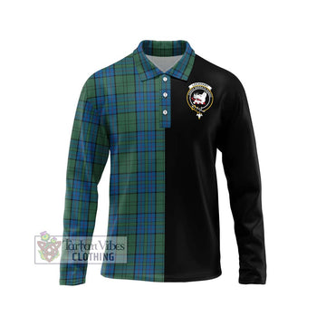 Lockhart Tartan Long Sleeve Polo Shirt with Family Crest and Half Of Me Style Unisex - Tartan Vibes Clothing