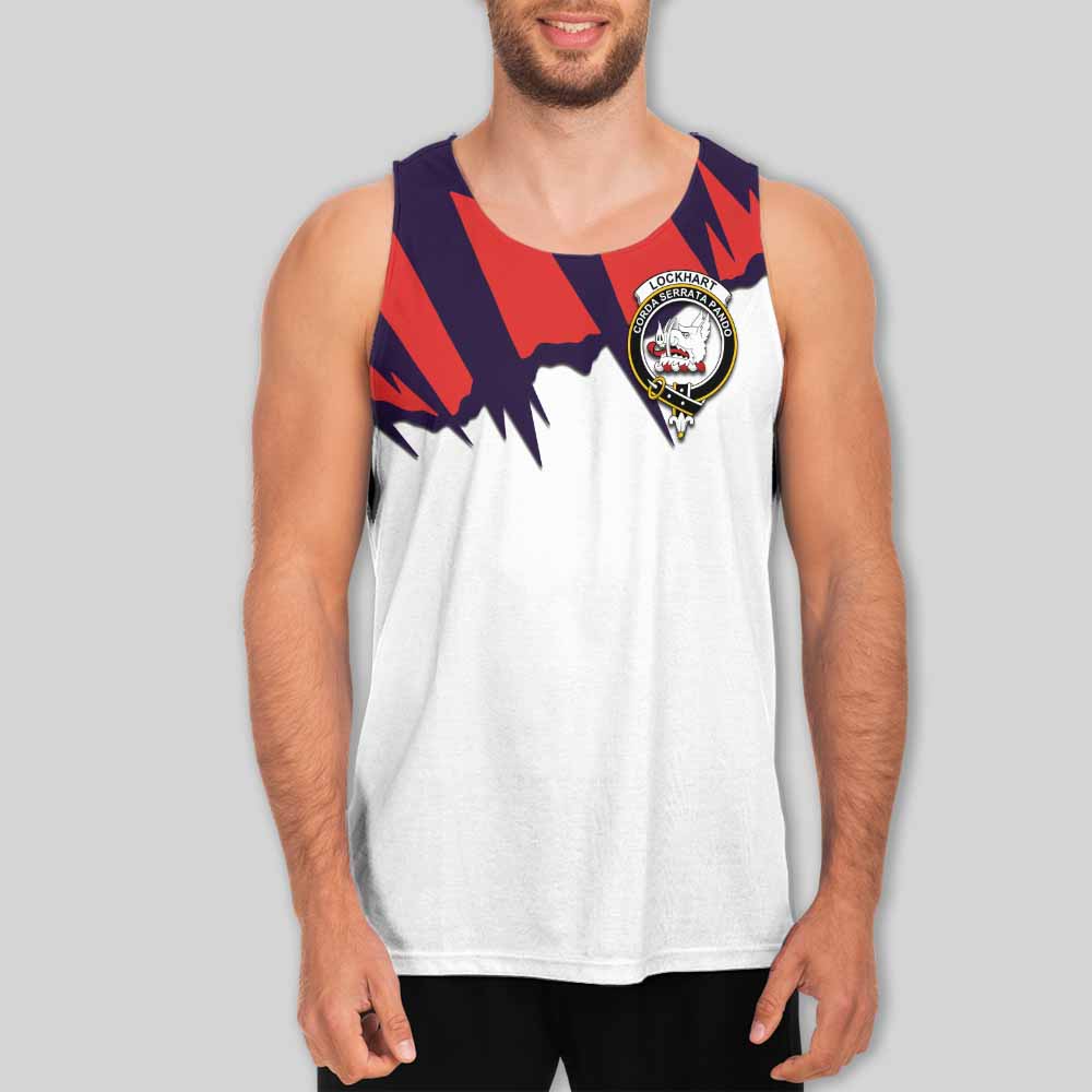 Lockhart Clan Crest Men's Tank Top with Retro Sport Style Men - 2D-tartanvibesclothing