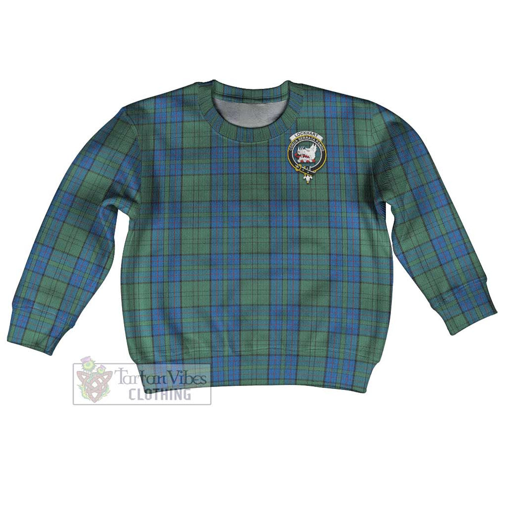 Lockhart Tartan Kid Ugly Sweater with Family Crest Kid - Tartan Vibes Clothing