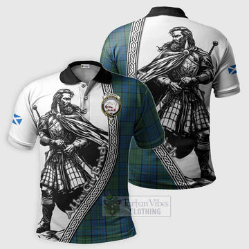 Lockhart Tartan Clan Crest Polo Shirt with Highlander Warrior Celtic Style Kid - Tartan Vibes Clothing