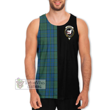 Lockhart Tartan Men's Tank Top with Family Crest and Half Of Me Style Men - Tartan Vibes Clothing