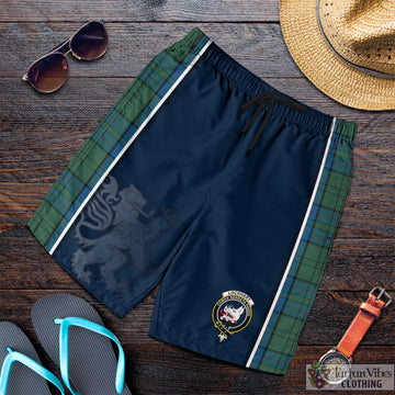 Lockhart Tartan Men's Shorts with Family Crest and Lion Rampant Vibes Sport Style