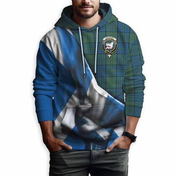 Lockhart Tartan Hoodie with Family Crest Scotland Patriotic Style Pullover Hoodie - Tartan Vibes Clothing