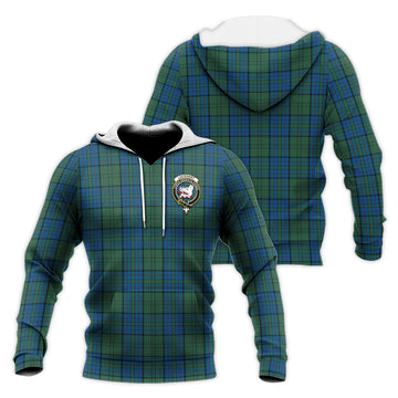 Lockhart Tartan Knitted Hoodie with Family Crest
