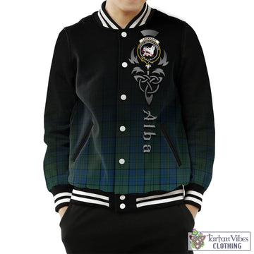 Lockhart Tartan Baseball Jacket Featuring Alba Gu Brath Family Crest Celtic Inspired Unisex - Tartan Vibes Clothing