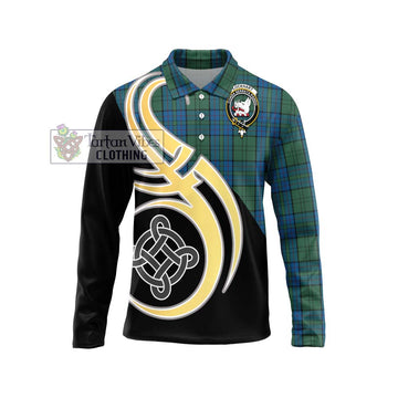 Lockhart Tartan Long Sleeve Polo Shirt with Family Crest and Celtic Symbol Style Unisex - Tartan Vibes Clothing