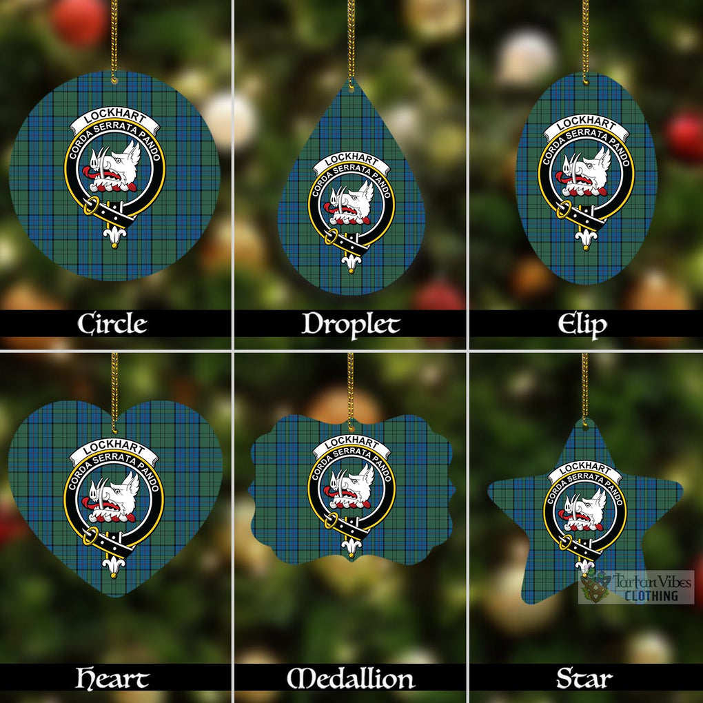 Lockhart Tartan Christmas Aluminium Ornament with Family Crest Aluminium - Tartan Vibes Clothing