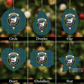 Lockhart Tartan Christmas Aluminium Ornament with Family Crest Aluminium - Tartan Vibes Clothing
