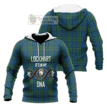 Lockhart Tartan Knitted Hoodie with Family Crest DNA In Me Style Unisex Knitted Pullover Hoodie - Tartan Vibes Clothing