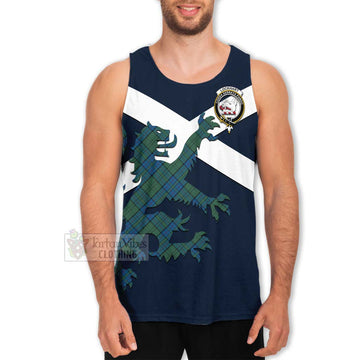 Lockhart Tartan Lion Rampant Men's Tank Top Proudly Display Your Heritage with Alba Gu Brath and Clan Name Men - Tartan Vibes Clothing