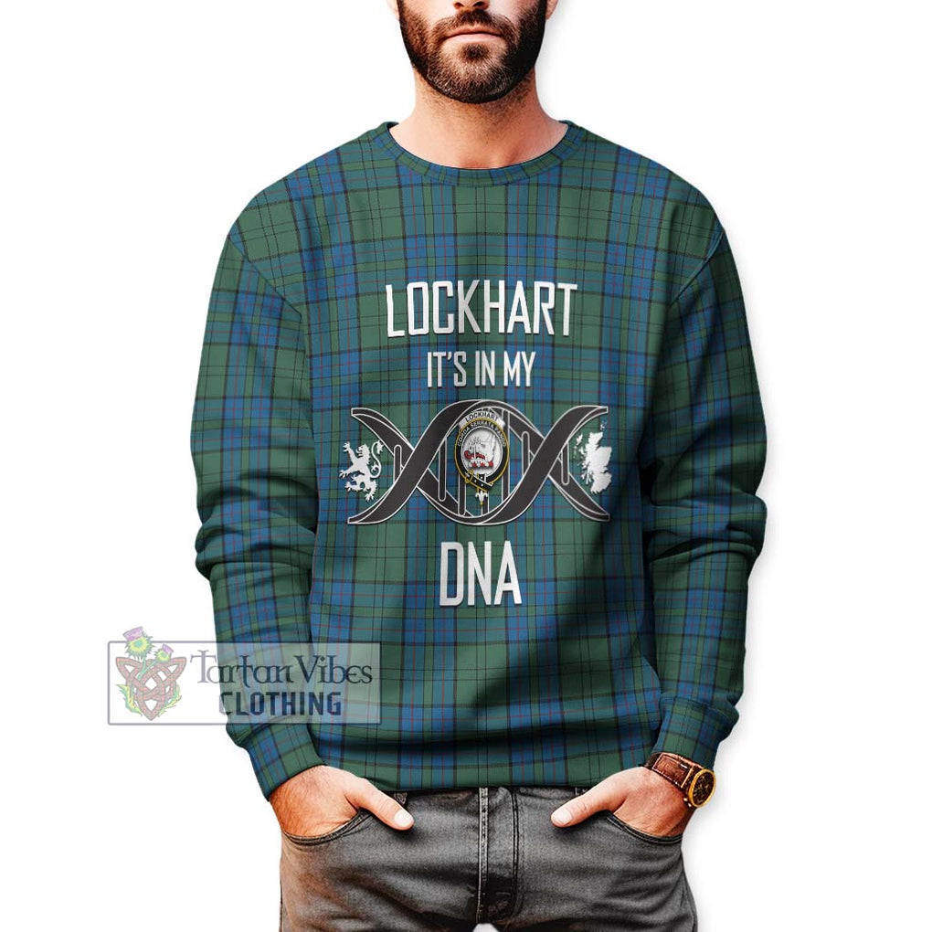 Lockhart Tartan Sweatshirt with Family Crest DNA In Me Style Unisex - Tartan Vibes Clothing