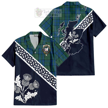 Lockhart Tartan Hawaiian Shirt Featuring Thistle and Scotland Map Kid - Tartan Vibes Clothing