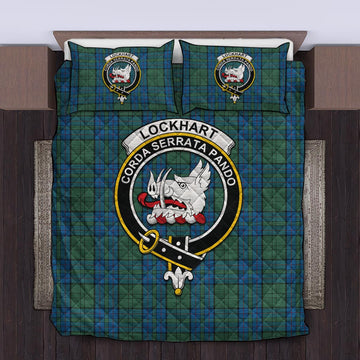 Lockhart Tartan Quilt Bed Set with Family Crest King - Tartan Vibes Clothing