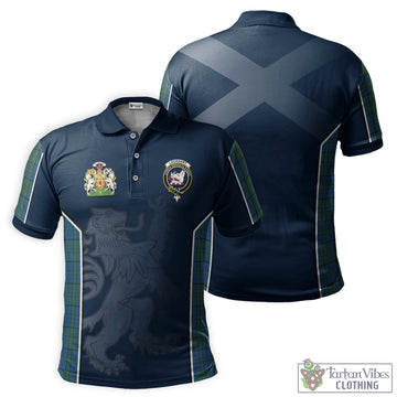 Lockhart Tartan Men's Polo Shirt with Family Crest and Lion Rampant Vibes Sport Style