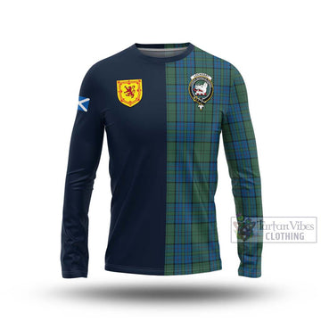 Lockhart Tartan Long Sleeve T-Shirt Alba with Scottish Lion Royal Arm Half Style Unisex - Tartan Vibes Clothing