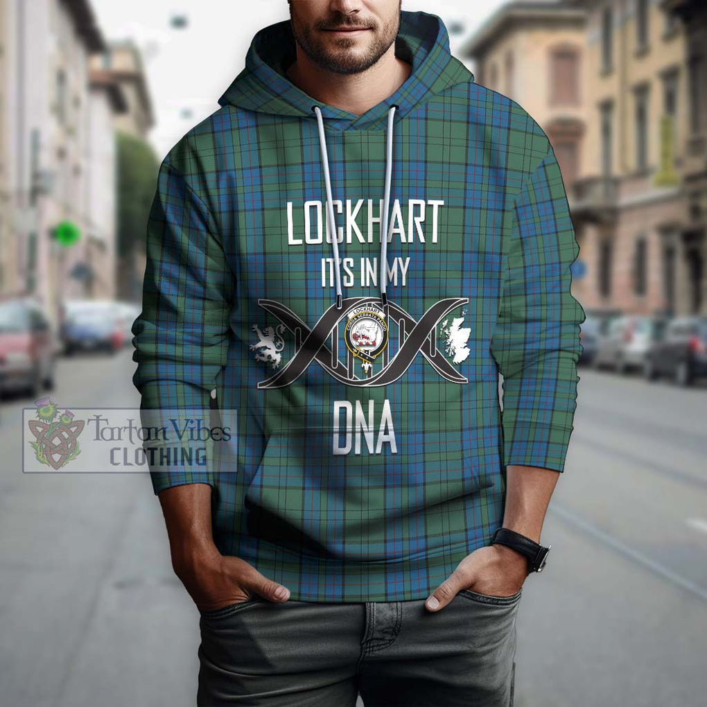 Lockhart Tartan Hoodie with Family Crest DNA In Me Style Pullover Hoodie - Tartan Vibes Clothing
