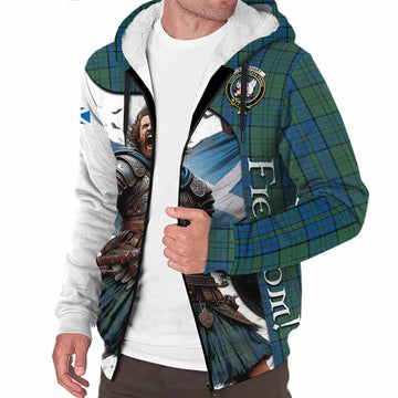 Tartan Vibes Clothing Lockhart Crest Tartan Sherpa Hoodie Inspired by the Freedom of Scottish Warrior