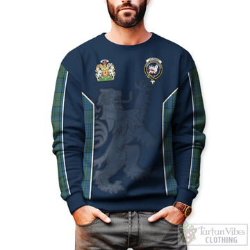 Lockhart Tartan Sweater with Family Crest and Lion Rampant Vibes Sport Style Unisex - Tartan Vibes Clothing
