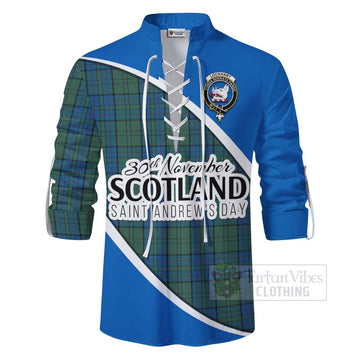 Lockhart Family Crest Tartan Ghillie Kilt Shirt Celebrate Saint Andrew's Day in Style - Tartan Vibes Clothing