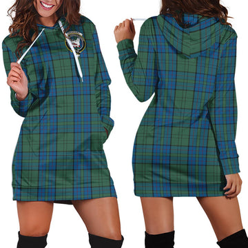 Lockhart Tartan Hoodie Dress with Family Crest - Tartan Vibes Clothing