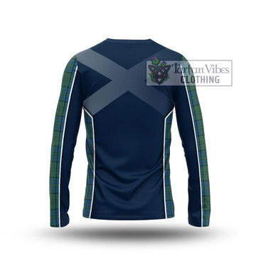 Lockhart Tartan Long Sleeve T-Shirt with Family Crest and Lion Rampant Vibes Sport Style - Tartan Vibes Clothing
