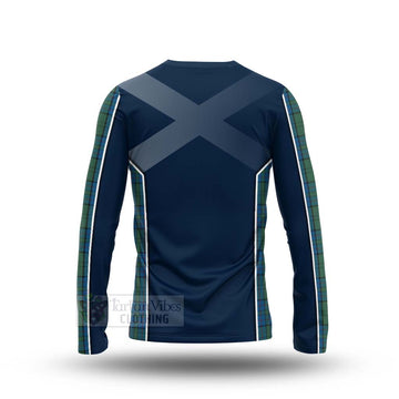Tartan Vibes Clothing Lockhart Tartan Long Sleeve T-Shirt with Family Crest and Scottish Thistle Vibes Sport Style