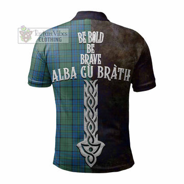Lockhart Tartan Family Crest Polo Shirt Alba Gu Brath Be Brave Lion Ancient Style - Tartan Vibes Clothing
