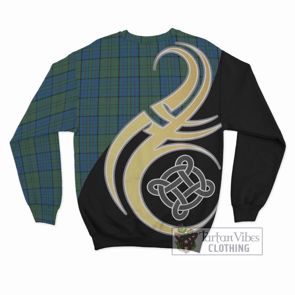 Lockhart Tartan Sweatshirt with Family Crest and Celtic Symbol Style - Tartan Vibes Clothing