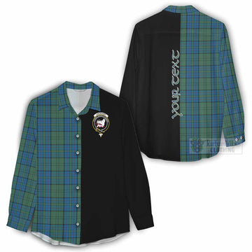 Lockhart Tartan Women's Casual Shirt with Family Crest and Half Of Me Style - Tartan Vibes Clothing
