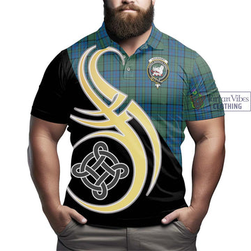 Lockhart Tartan Polo Shirt with Family Crest and Celtic Symbol Style - Tartan Vibes Clothing