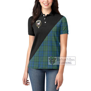 Lockhart Tartan Women's Polo Shirt with Family Crest and Military Logo Style - Tartan Vibes Clothing