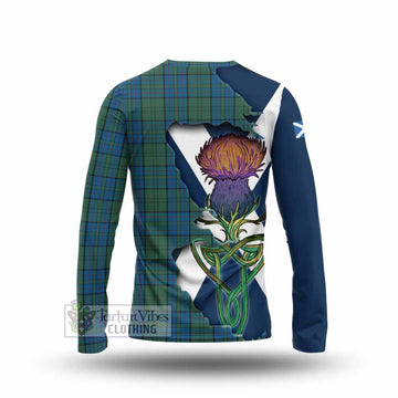 Tartan Vibes Clothing Lockhart Tartan Family Crest Long Sleeve T-Shirt Scottish Thistle Celtic Inspired