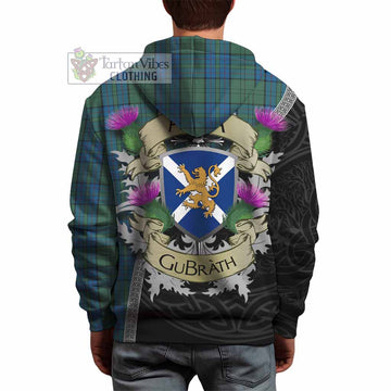 Lockhart Tartan Family Crest Hoodie Lion Rampant Royal Thistle Shield Celtic Inspired - Tartan Vibes Clothing