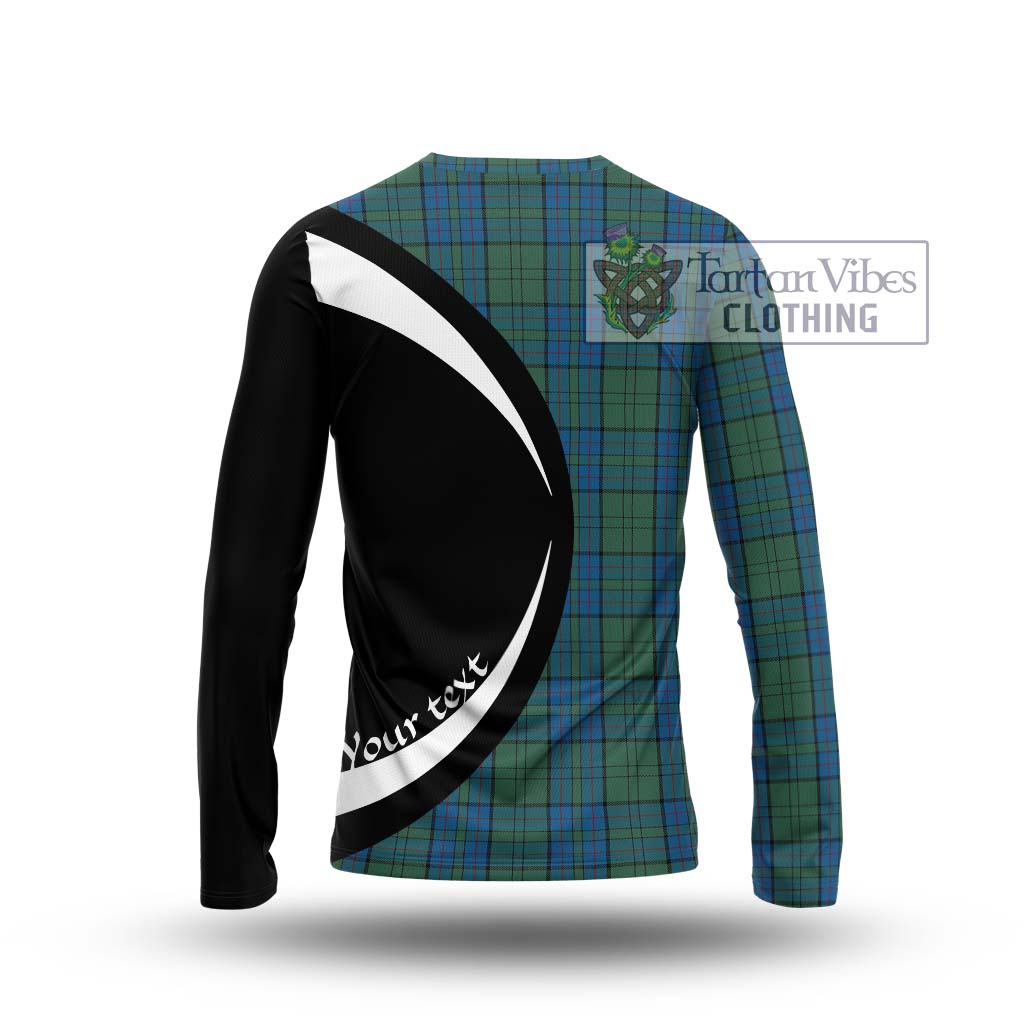 Lockhart Tartan Long Sleeve T-Shirt with Family Crest Circle Style - Tartan Vibes Clothing