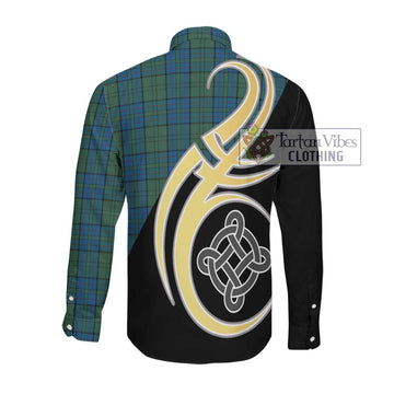 Lockhart Tartan Long Sleeve Button Shirt with Family Crest and Celtic Symbol Style Men's Shirt - Tartan Vibes Clothing