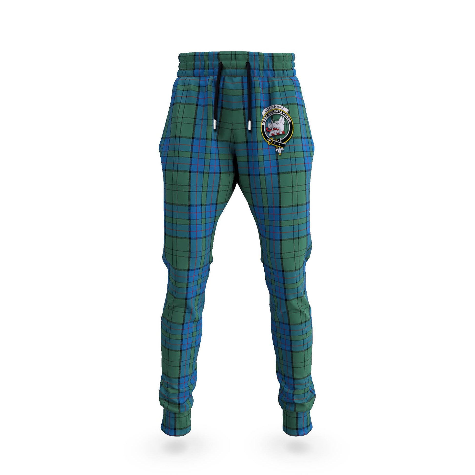 Lockhart Tartan Joggers Pants with Family Crest 5XL - Tartan Vibes Clothing